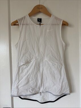 Nike White Zip-Front Performance Tank